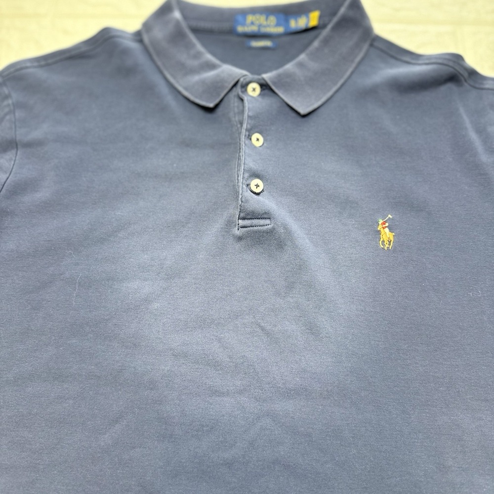 Polo Ralph Lauren Men's XL Navy Logo-Embroidered Cotton Polo Shirt